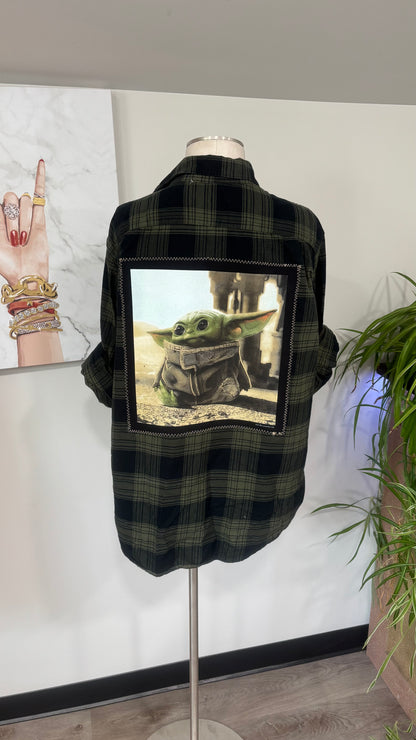 Baby Yoda - Refashioned Flannel