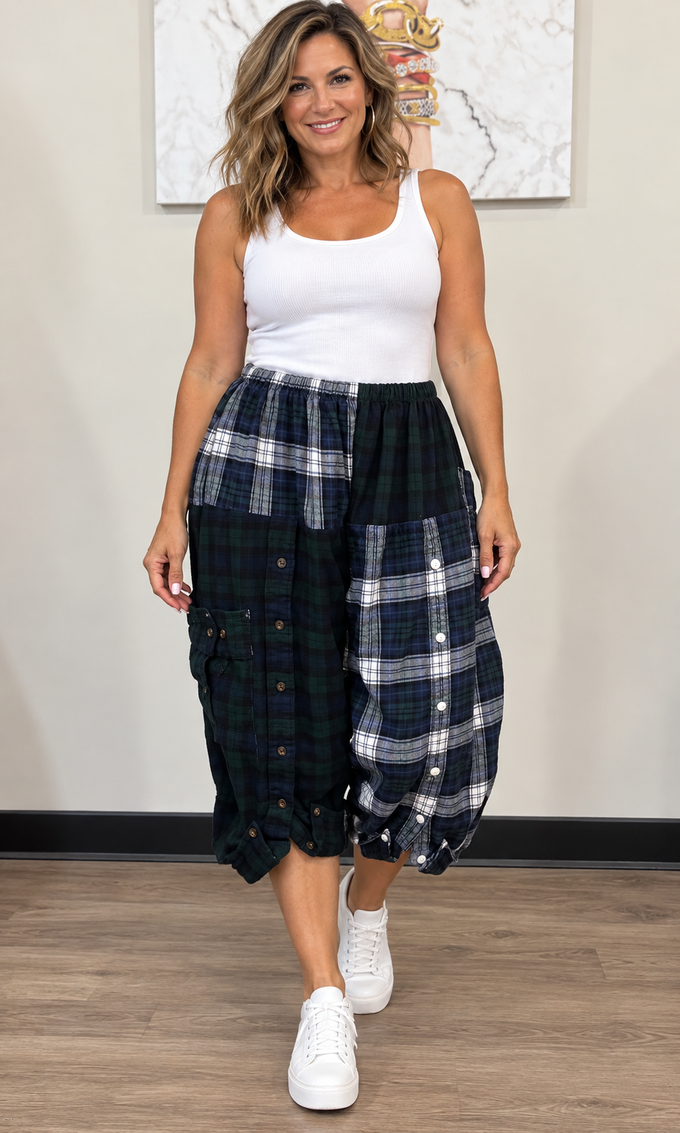 Upcycled Men’s Flannel Shirt Balloon Pants | Handmade & One of a Kind