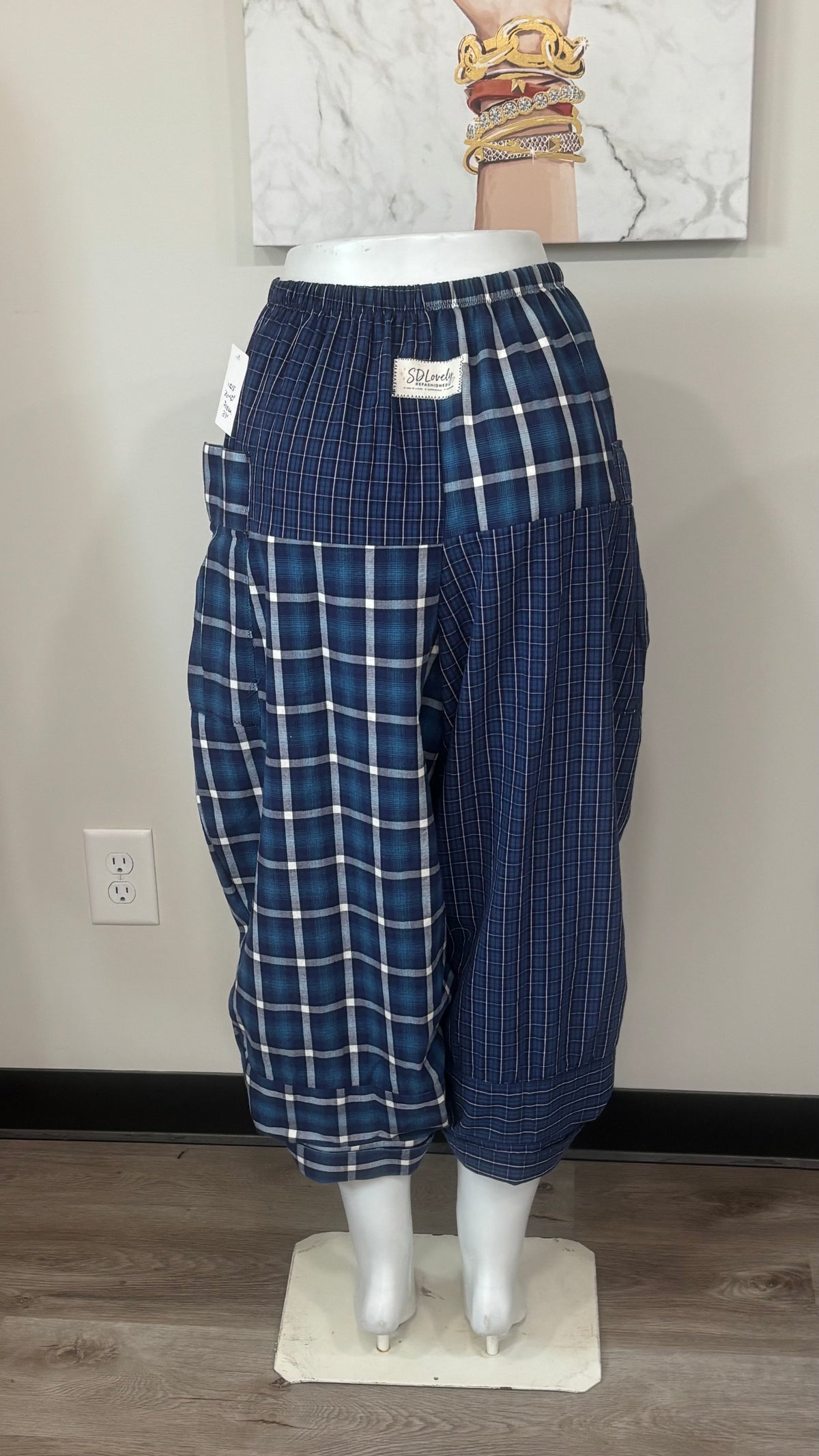 Upcycled Men’s Shirt Balloon Pants | Handmade Boho Pants | Sustainable Lounge Pants | One of a Kind Patchwork Pants