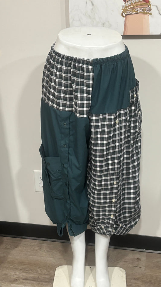 Upcycled Men’s Shirt Balloon Pants | Handmade| One of a Kind