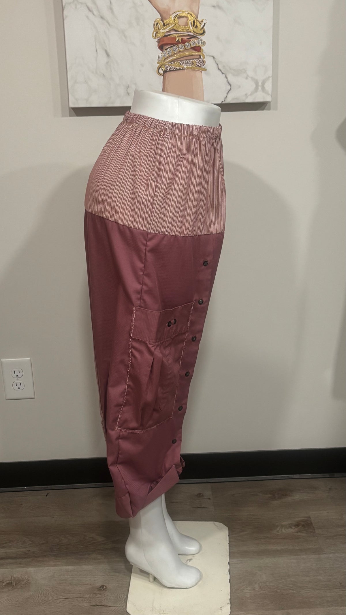 Upcycled Men’s Shirt Balloon Pants | Handmade Boho Pants | Sustainable Lounge Pants | One of a Kind Patchwork Pants