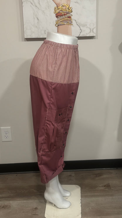 Upcycled Men’s Shirt Balloon Pants | Handmade Boho Pants | Sustainable Lounge Pants | One of a Kind Patchwork Pants