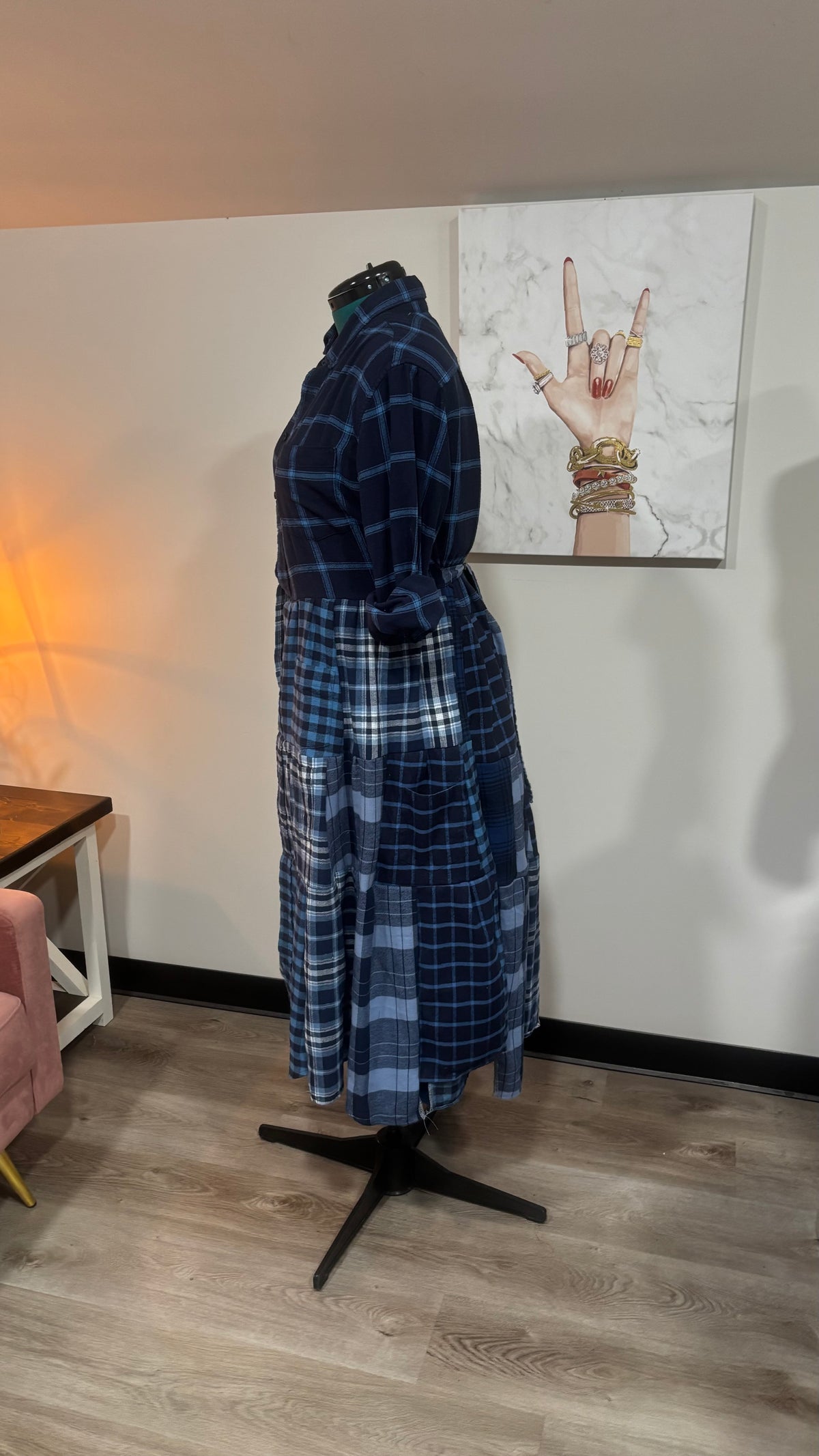 Upcycled Flannel Shirt Patchwork Duster | One of a Kind Plaid Dress