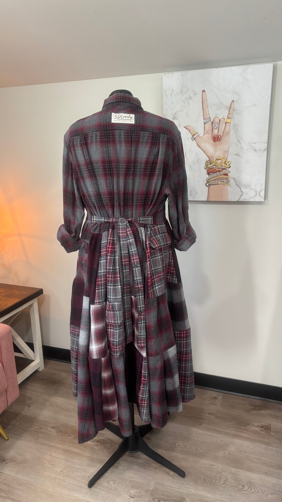 Upcycled Flannel Shirt Patchwork Duster | One of a Kind Plaid Dress