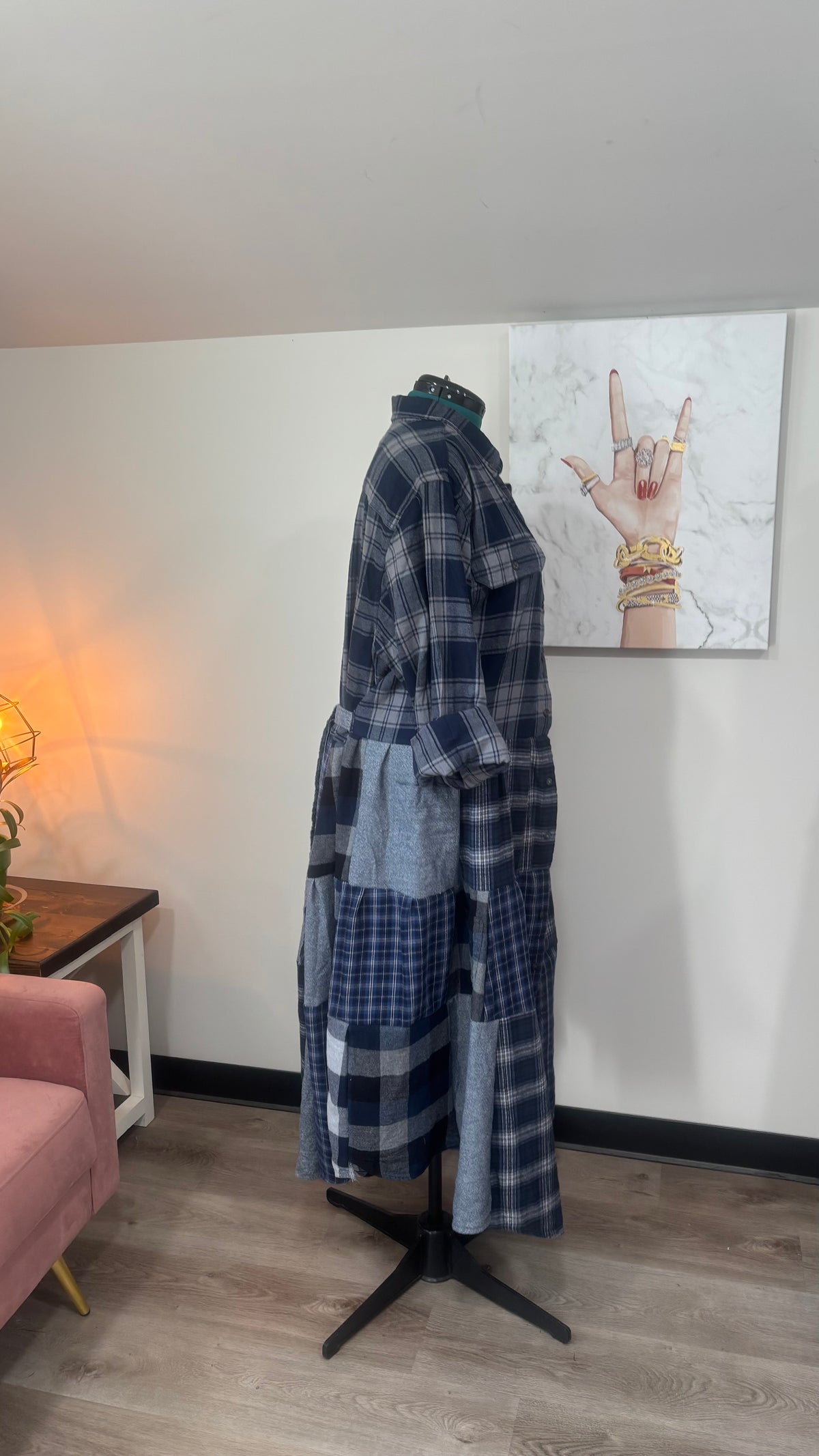 Upcycled Flannel Shirt Patchwork Duster | One of a Kind Plaid Dress