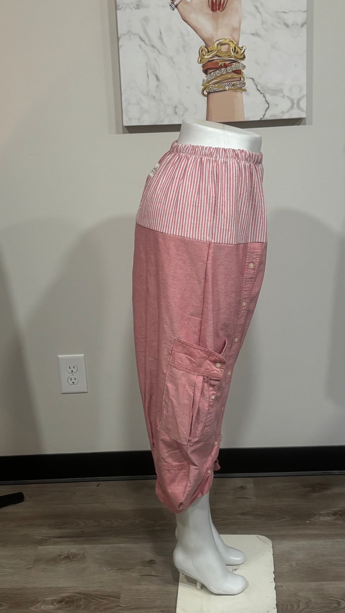 Upcycled Men’s Shirt Balloon Pants | Handmade Boho Pants | Sustainable Lounge Pants | One of a Kind Patchwork Pants