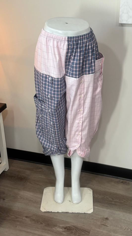 Upcycled Men’s Shirt Balloon Pants | Handmade| One of a Kind