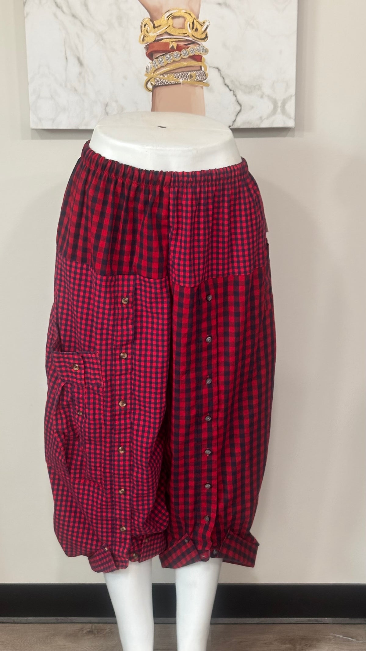 Upcycled Men’s Shirt Balloon Pants | Handmade Boho Pants | Sustainable Lounge Pants | One of a Kind Patchwork Pants