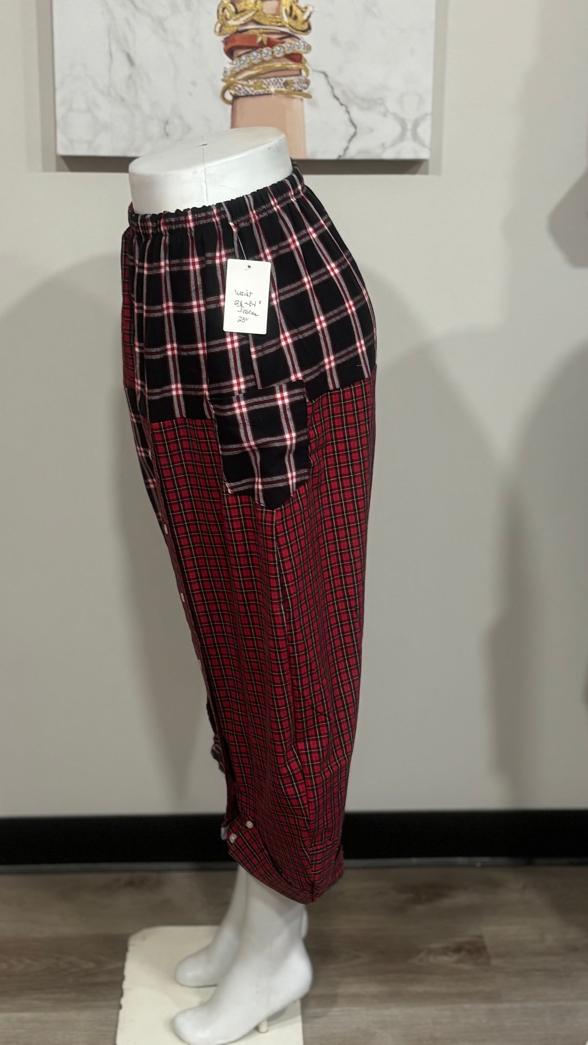 Upcycled Men’s Shirt Balloon Pants | Handmade Boho Pants | Sustainable Lounge Pants | One of a Kind Patchwork Pants