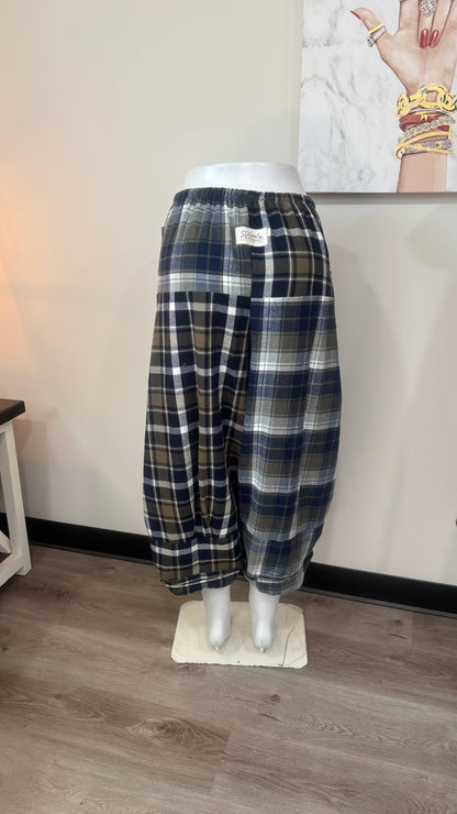 Upcycled Men’s Flannel Shirt Balloon Pants | Handmade & One of a Kind