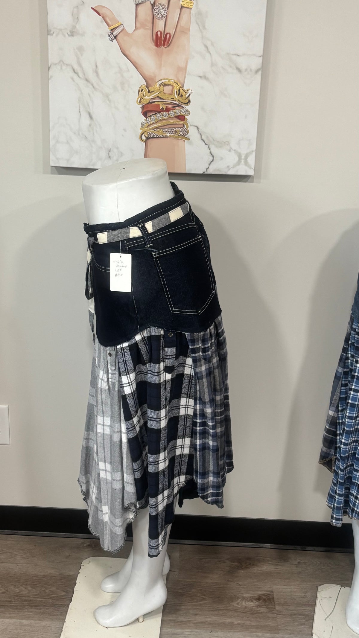 Upcycled Denim Men’s Flannel Shirt Skirt | One-of-a-Kind