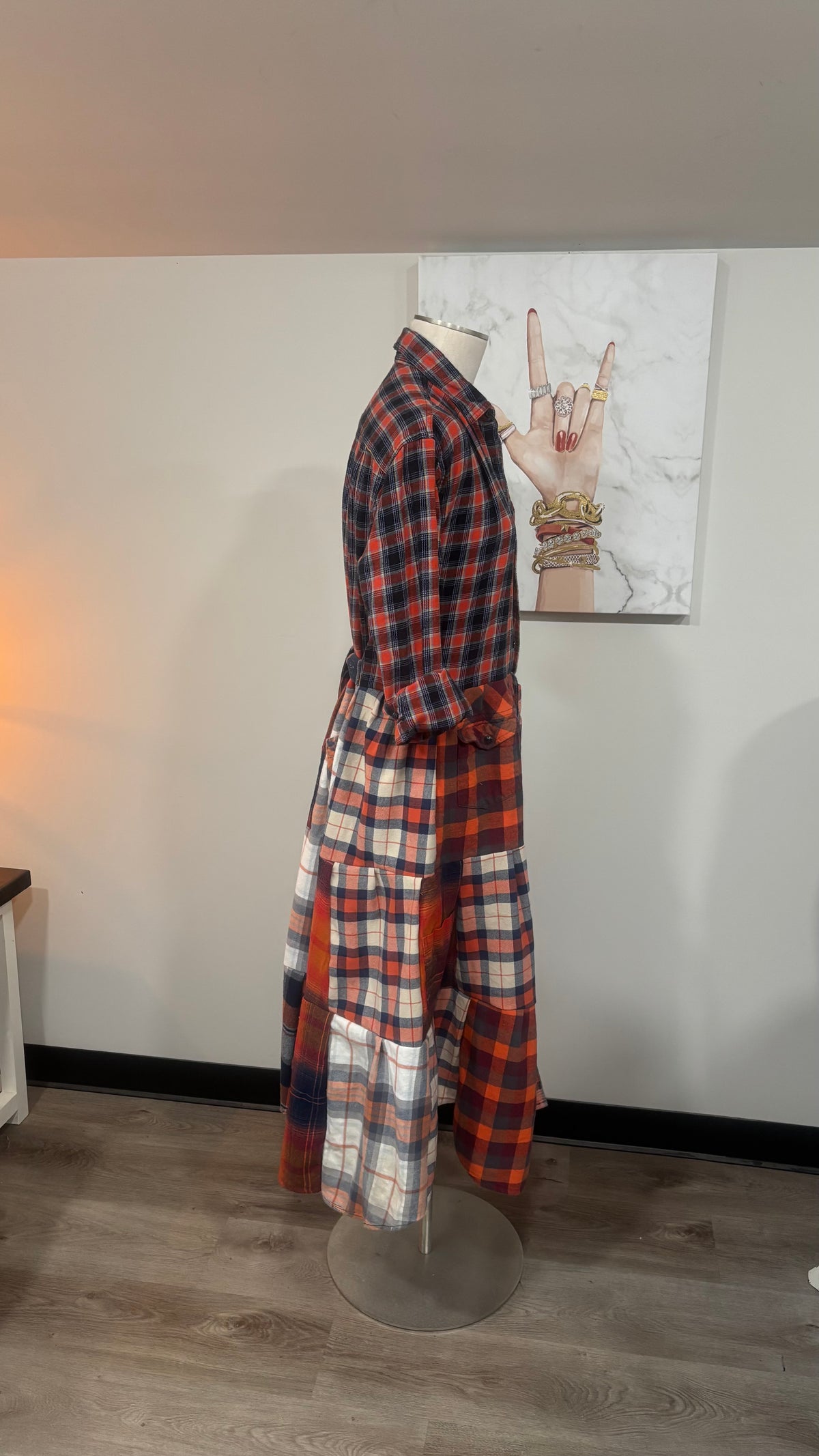 Upcycled Flannel Shirt Patchwork Duster | One of a Kind Plaid Dress