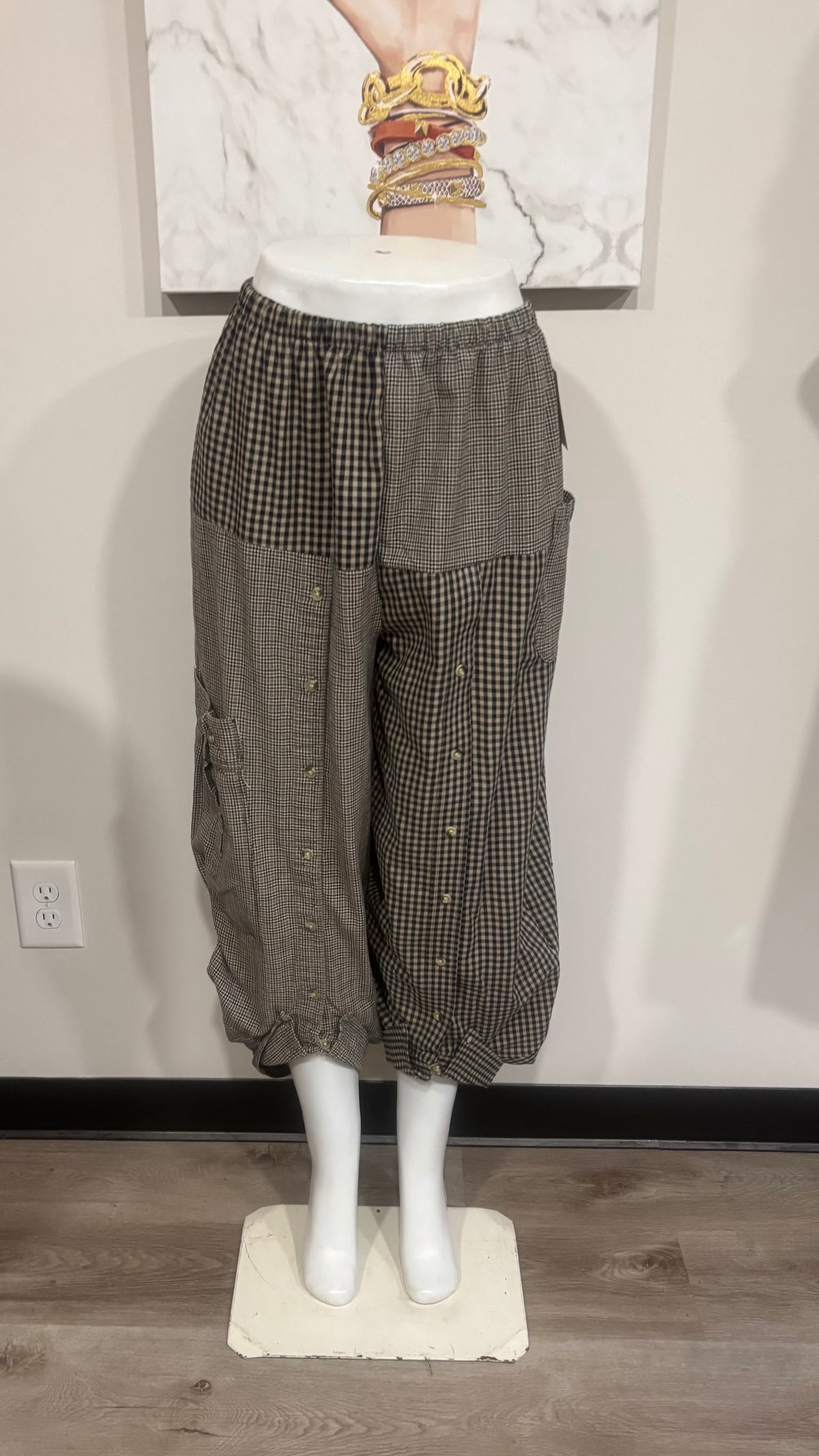Upcycled Men’s Shirt Balloon Pants | Handmade Boho Pants | Sustainable Lounge Pants | One of a Kind Patchwork Pants