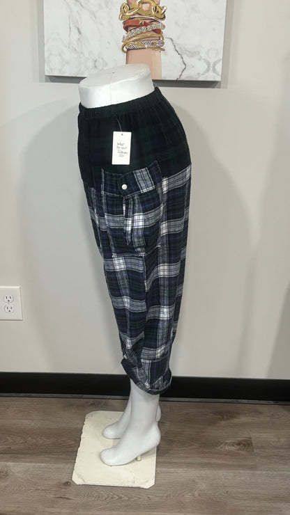 Upcycled Men’s Flannel Shirt Balloon Pants | Handmade & One of a Kind
