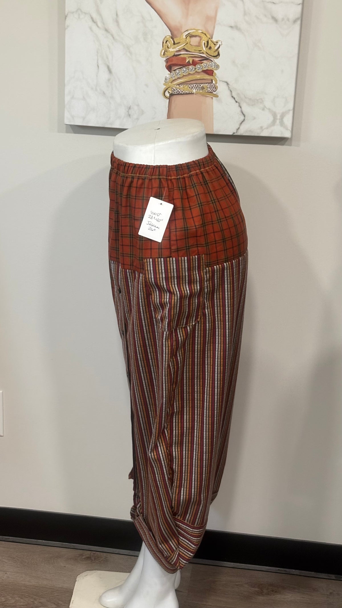 Upcycled Men’s Shirt Balloon Pants | Handmade Boho Pants | Sustainable Lounge Pants | One of a Kind Patchwork Pants