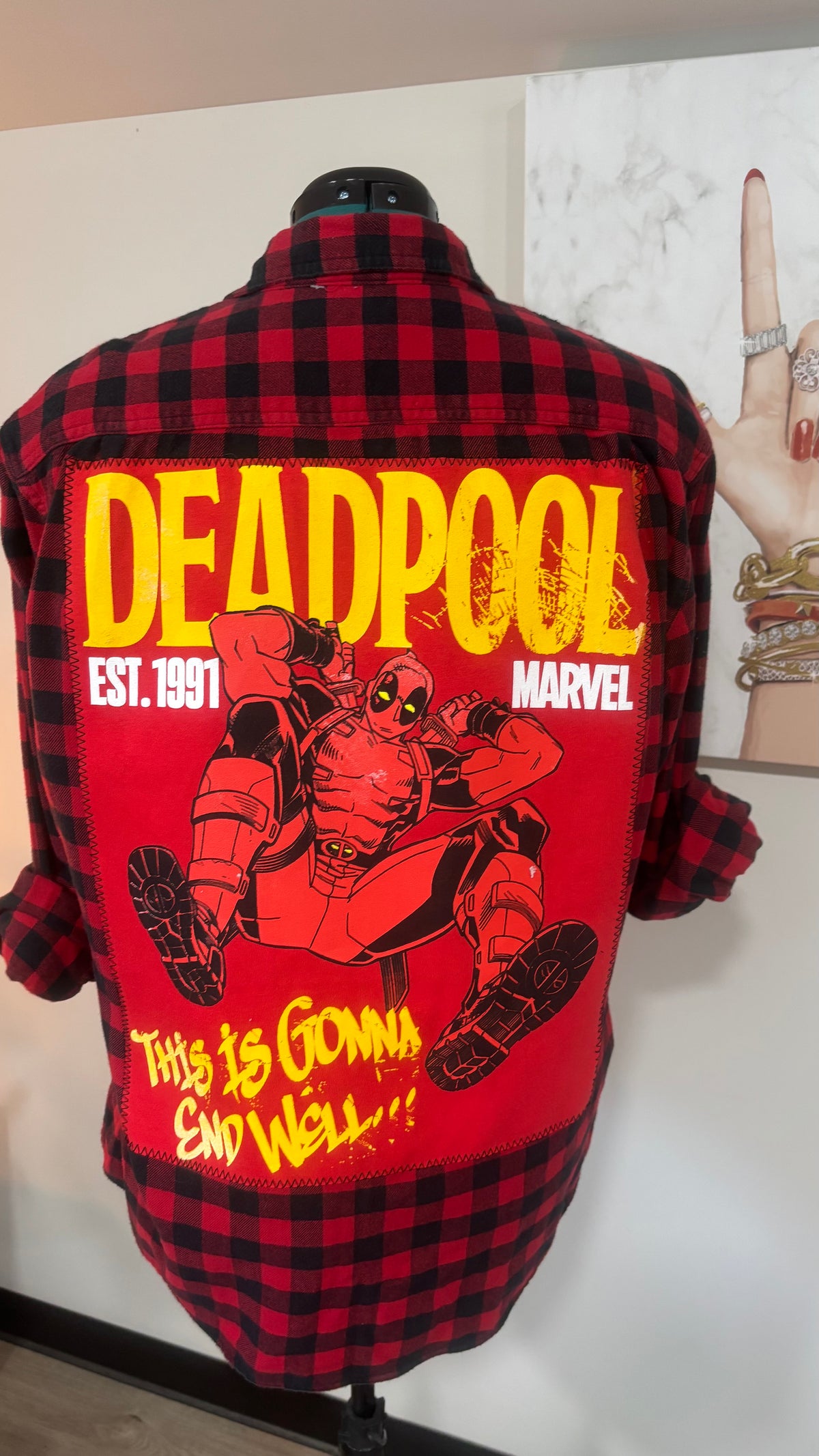Deadpool This Is Gonna End Well - Refashioned Flannel