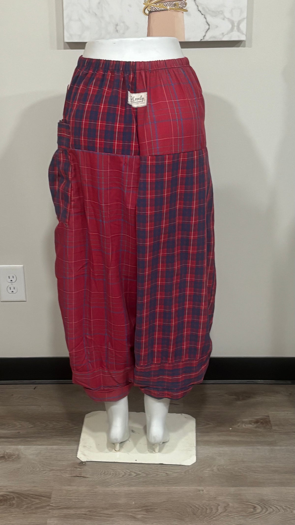 Upcycled Men’s Shirt Balloon Pants | Handmade Boho Pants | Sustainable Lounge Pants | One of a Kind Patchwork Pants