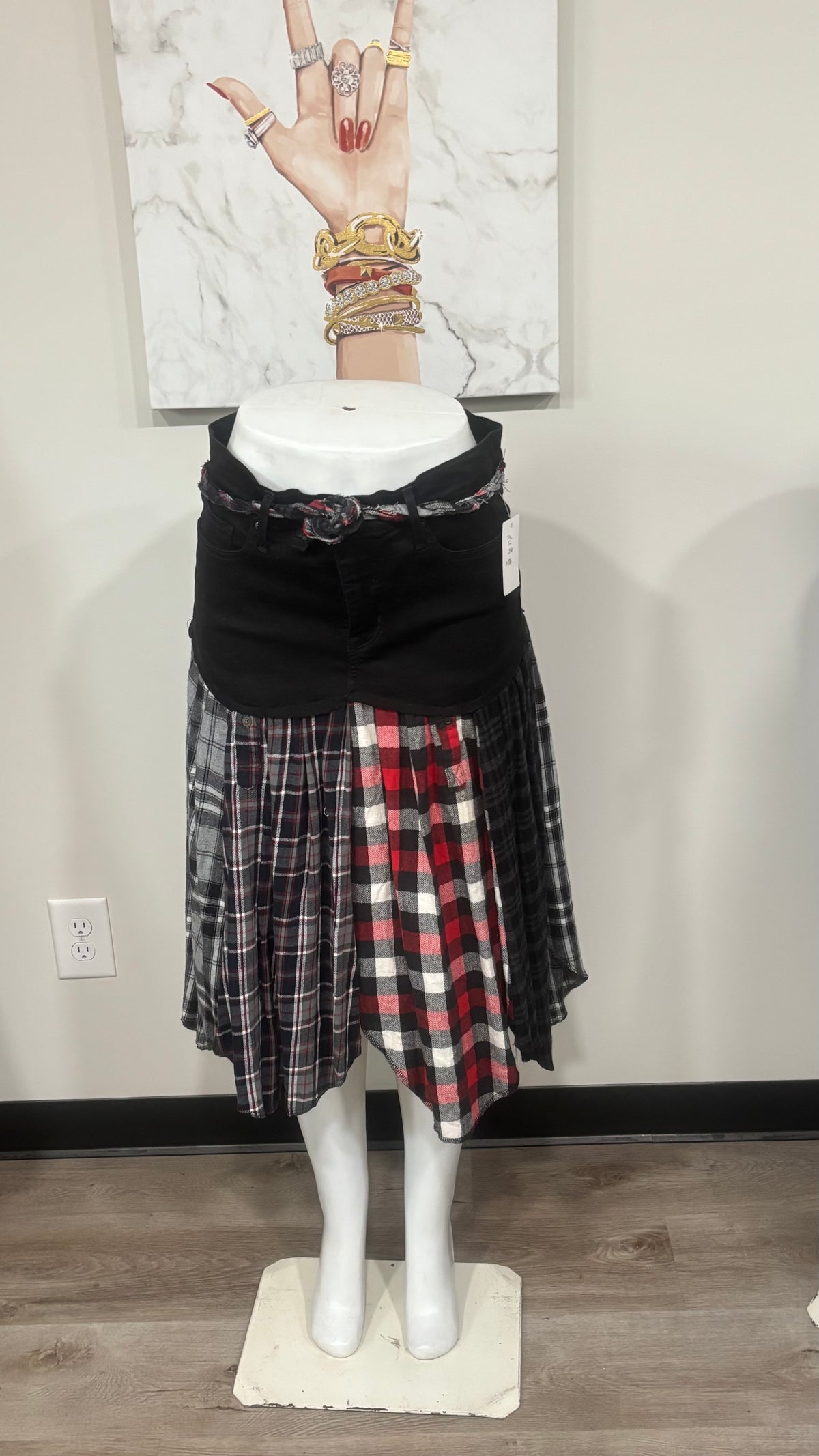 Upcycled Denim Men’s Flannel Shirt Skirt | One-of-a-Kind