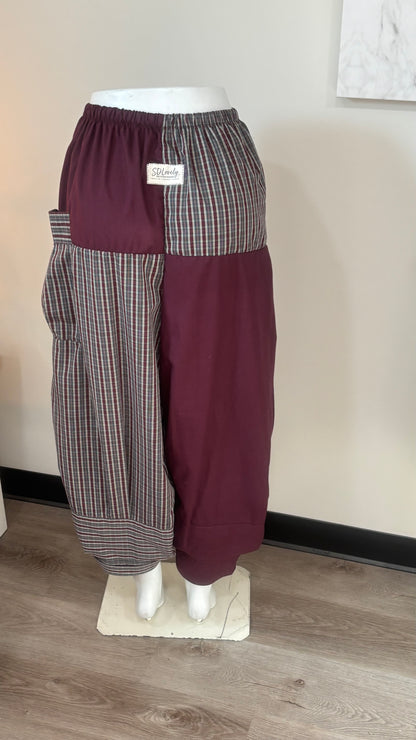 Upcycled Men’s Shirt Balloon Pants | Handmade| One of a Kind
