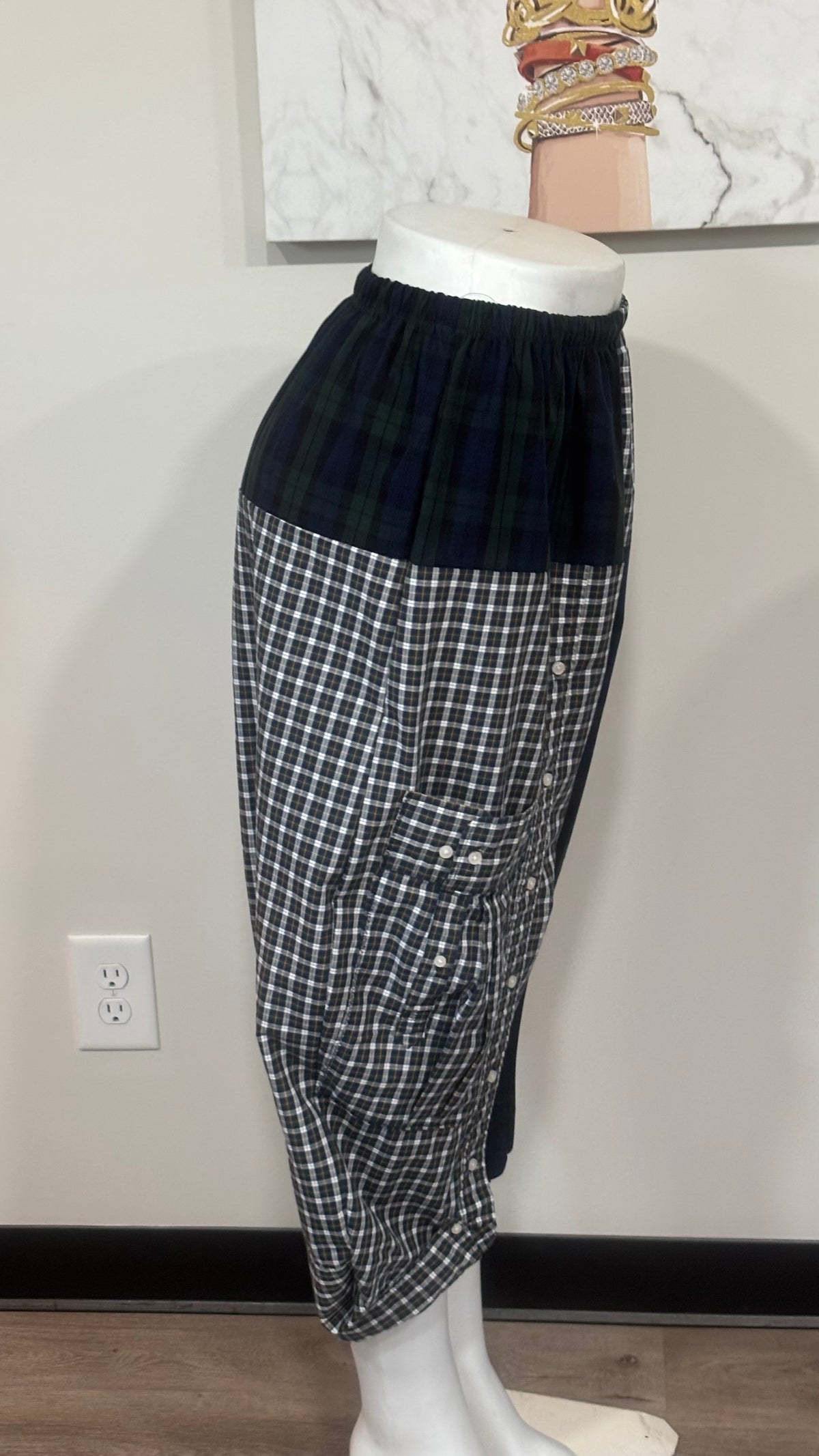 Upcycled Men’s Shirt Balloon Pants | Handmade Boho Pants | Sustainable Lounge Pants | One of a Kind Patchwork Pants