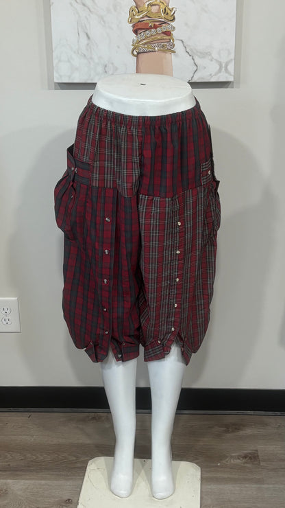 Upcycled Men’s Shirt Balloon Pants | Handmade Boho Pants | Sustainable Lounge Pants | One of a Kind Patchwork Pants
