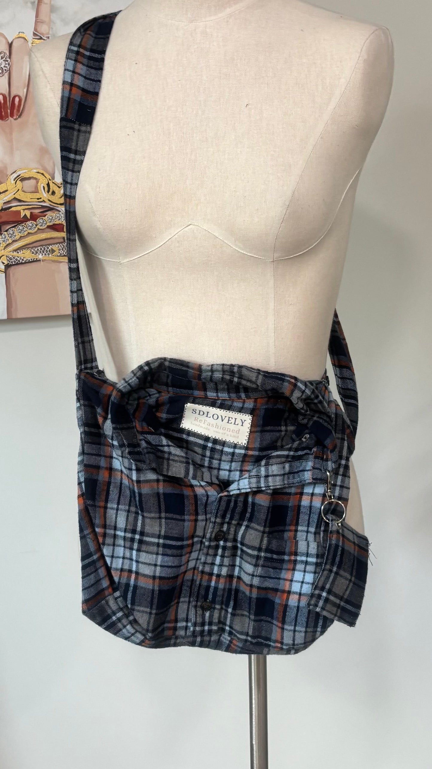 SDLovely ReFashioned™ Upcycled Flannel Crossbody Bags