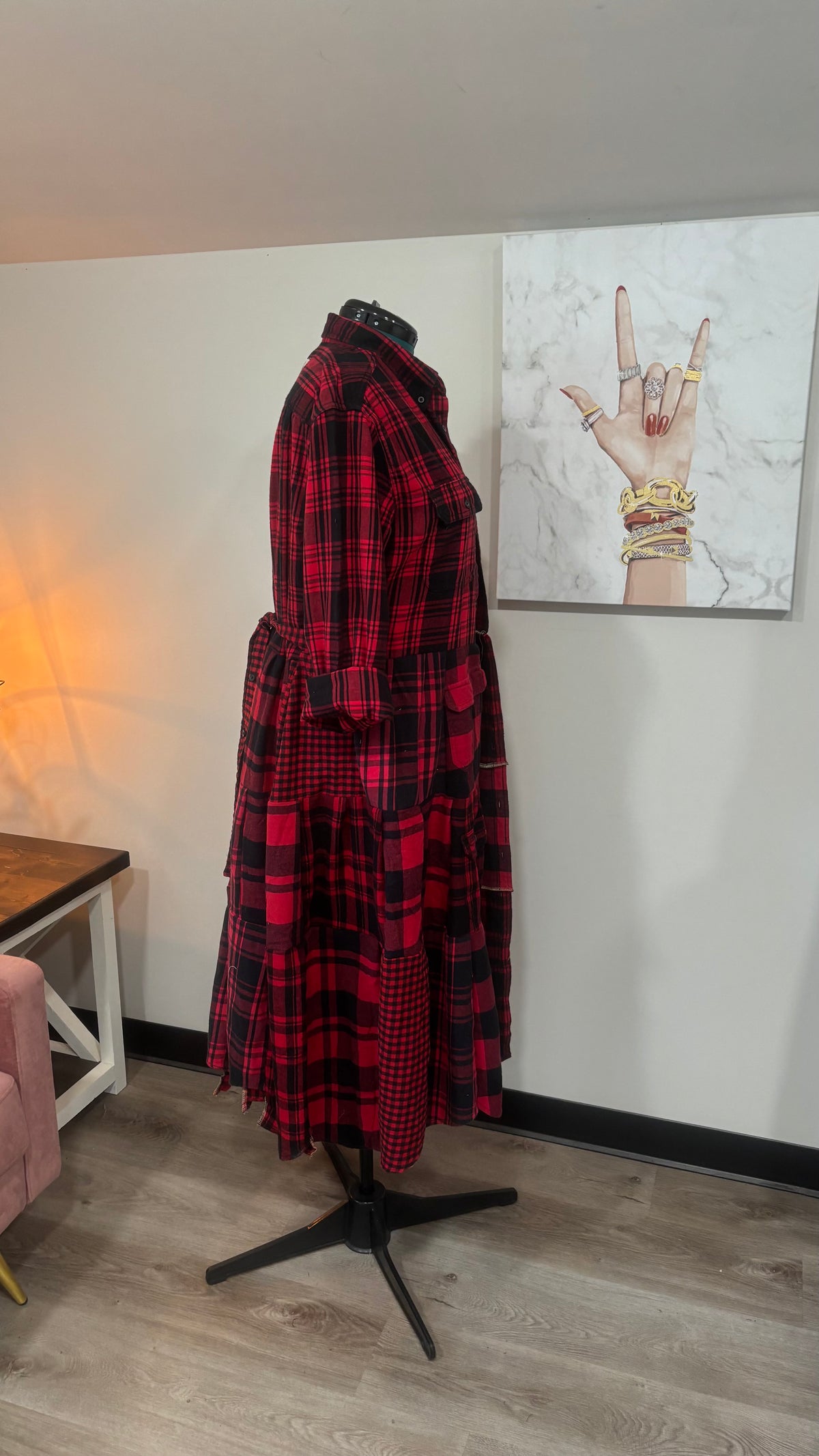 Upcycled Flannel Shirt Patchwork Duster | One of a Kind Plaid Dress