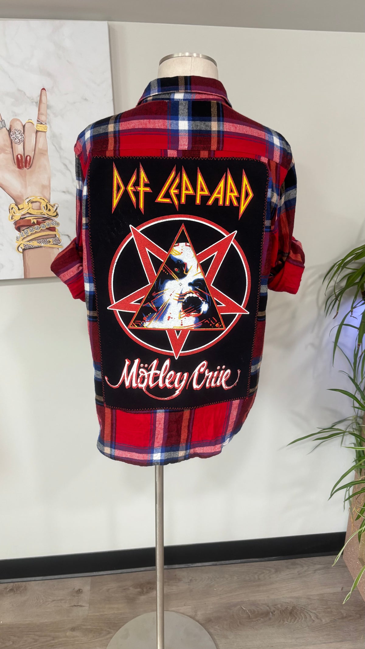 Def Leppard Motley Crue- Refashioned Flannel