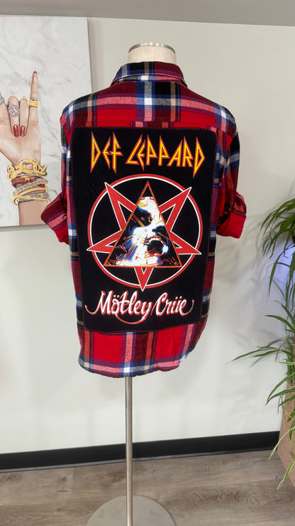 Def Leppard Motley Crue- Refashioned Flannel