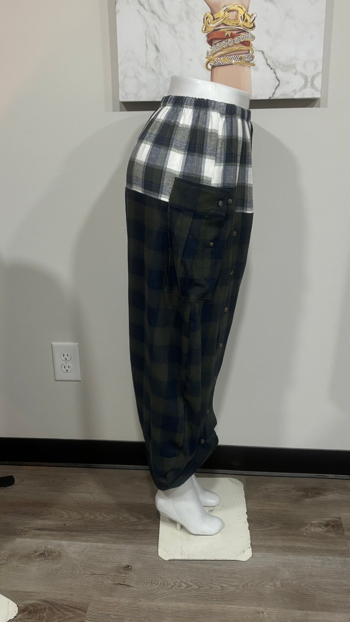 Upcycled Men’s Flannel Shirt Balloon Pants | Handmade & One of a Kind