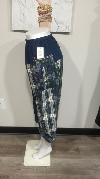 Upcycled Men’s Shirt Balloon Pants | Handmade| One of a Kind