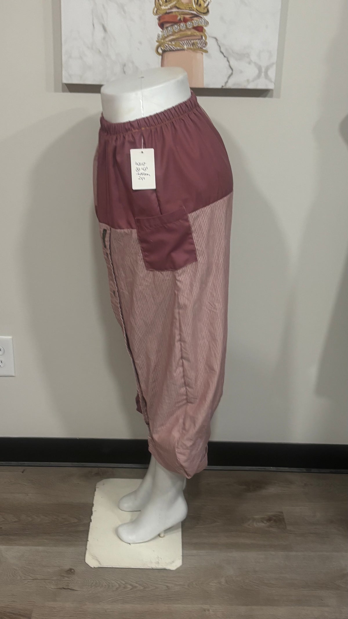 Upcycled Men’s Shirt Balloon Pants | Handmade Boho Pants | Sustainable Lounge Pants | One of a Kind Patchwork Pants