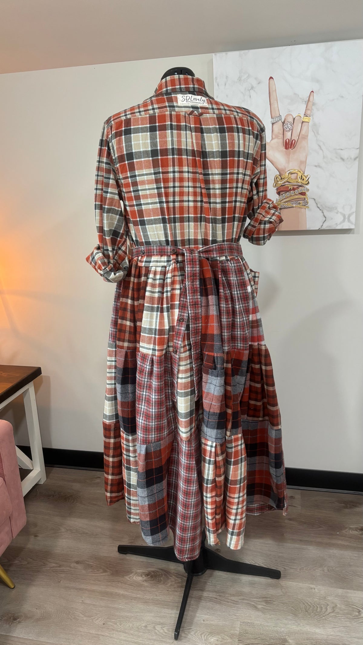 Upcycled Flannel Shirt Patchwork Duster | One of a Kind Plaid Dress