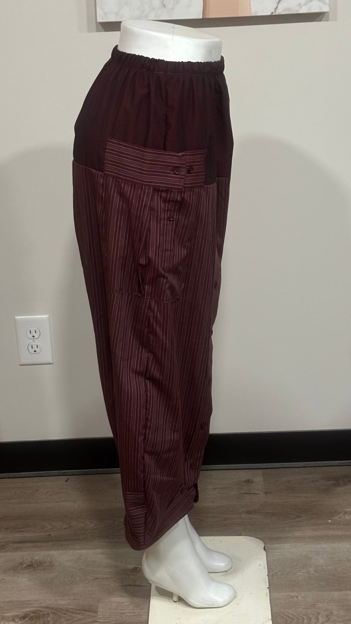 Upcycled Men’s Shirt Balloon Pants | Handmade Boho Pants | Sustainable Lounge Pants | One of a Kind Patchwork Pants