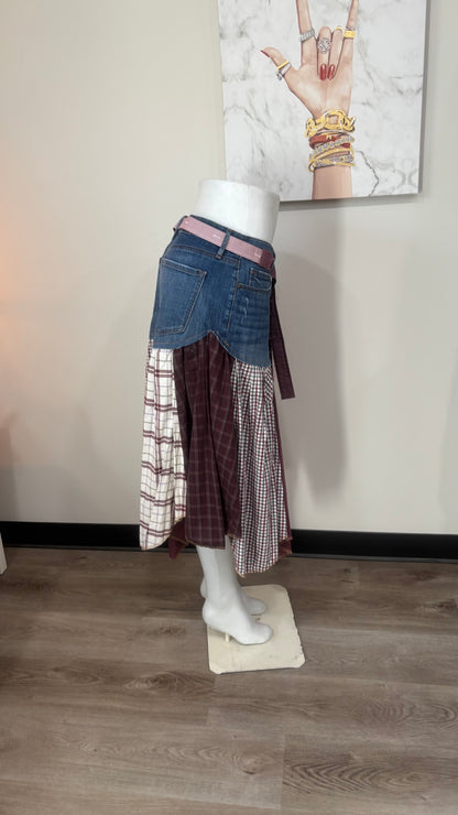 Upcycled Denim Men’s Shirt Skirt | One-of-a-Kind