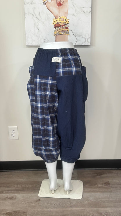 Upcycled Men’s Flannel Shirt Balloon Pants | Handmade & One of a Kind