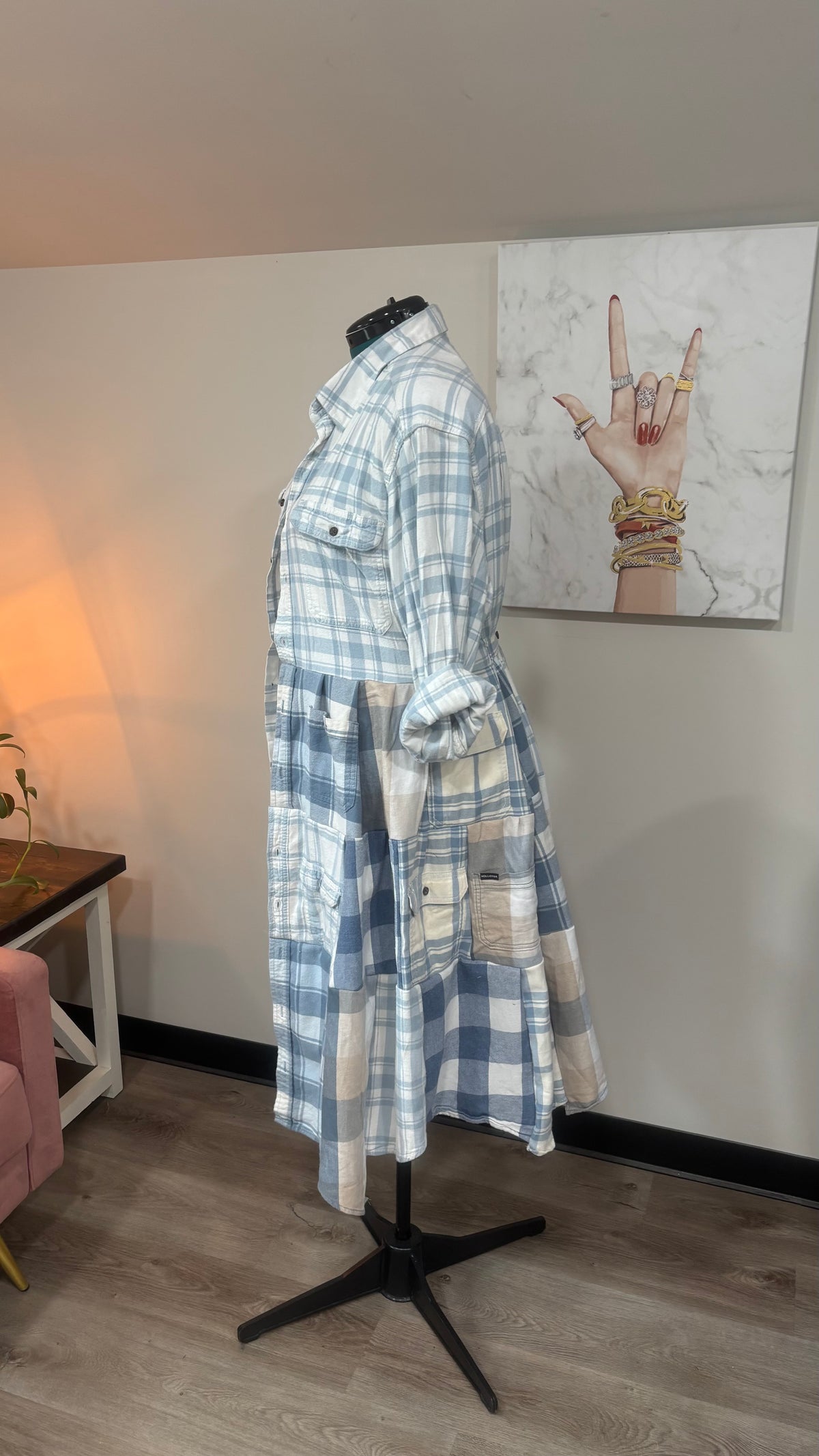 Upcycled Flannel Shirt Patchwork Duster | One of a Kind Plaid Dress