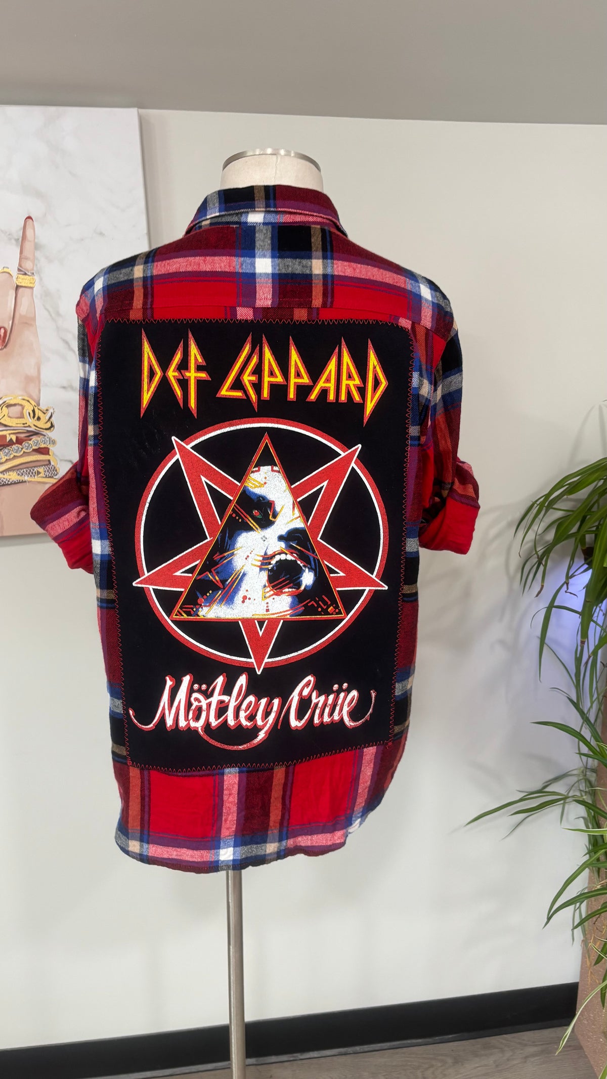 Def Leppard Motley Crue- Refashioned Flannel