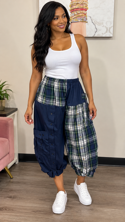 Upcycled Men’s Shirt Balloon Pants | Handmade| One of a Kind