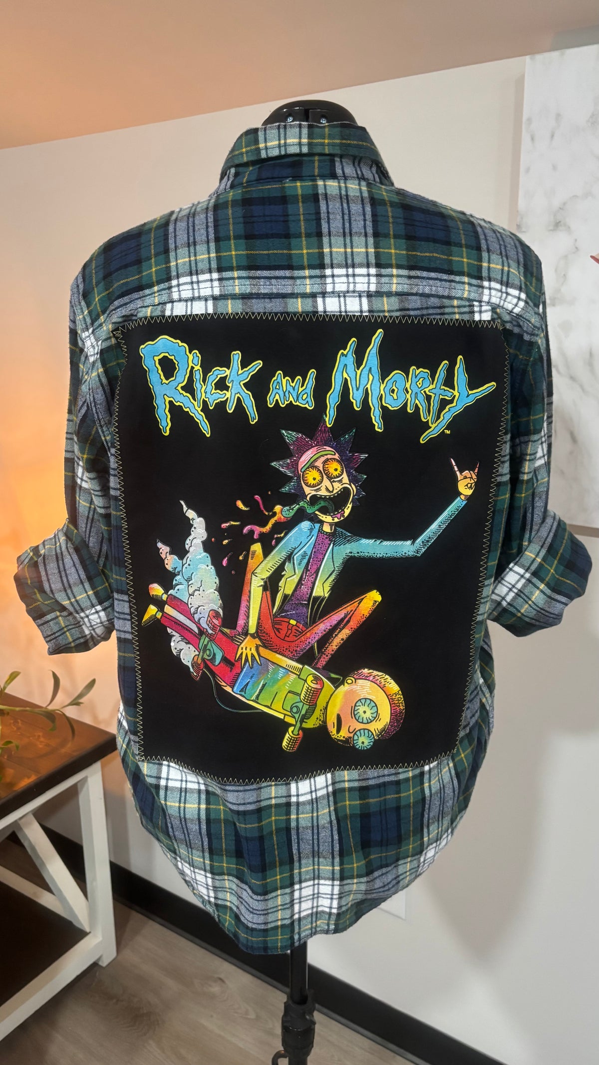 Rick and Morty - Refashioned Flannel