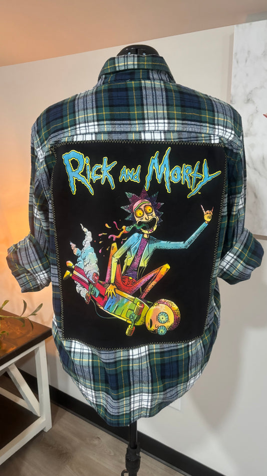 Rick and Morty - Refashioned Flannel
