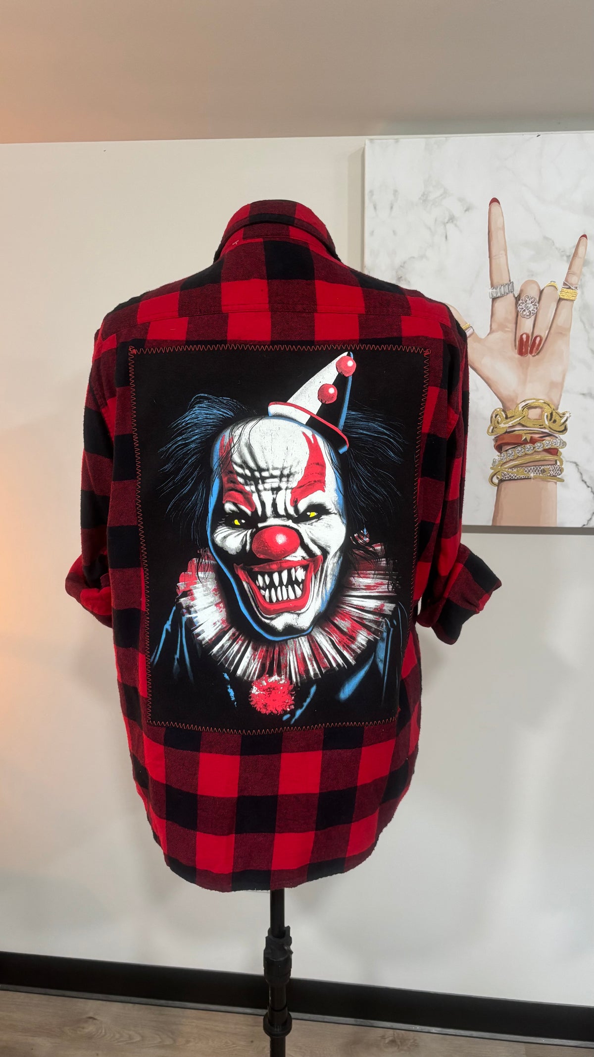 Scary Clown - Refashioned Flannel