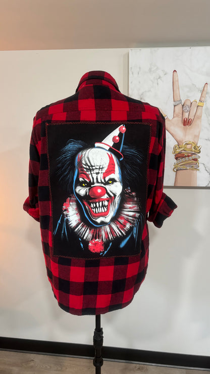 Scary Clown - Refashioned Flannel