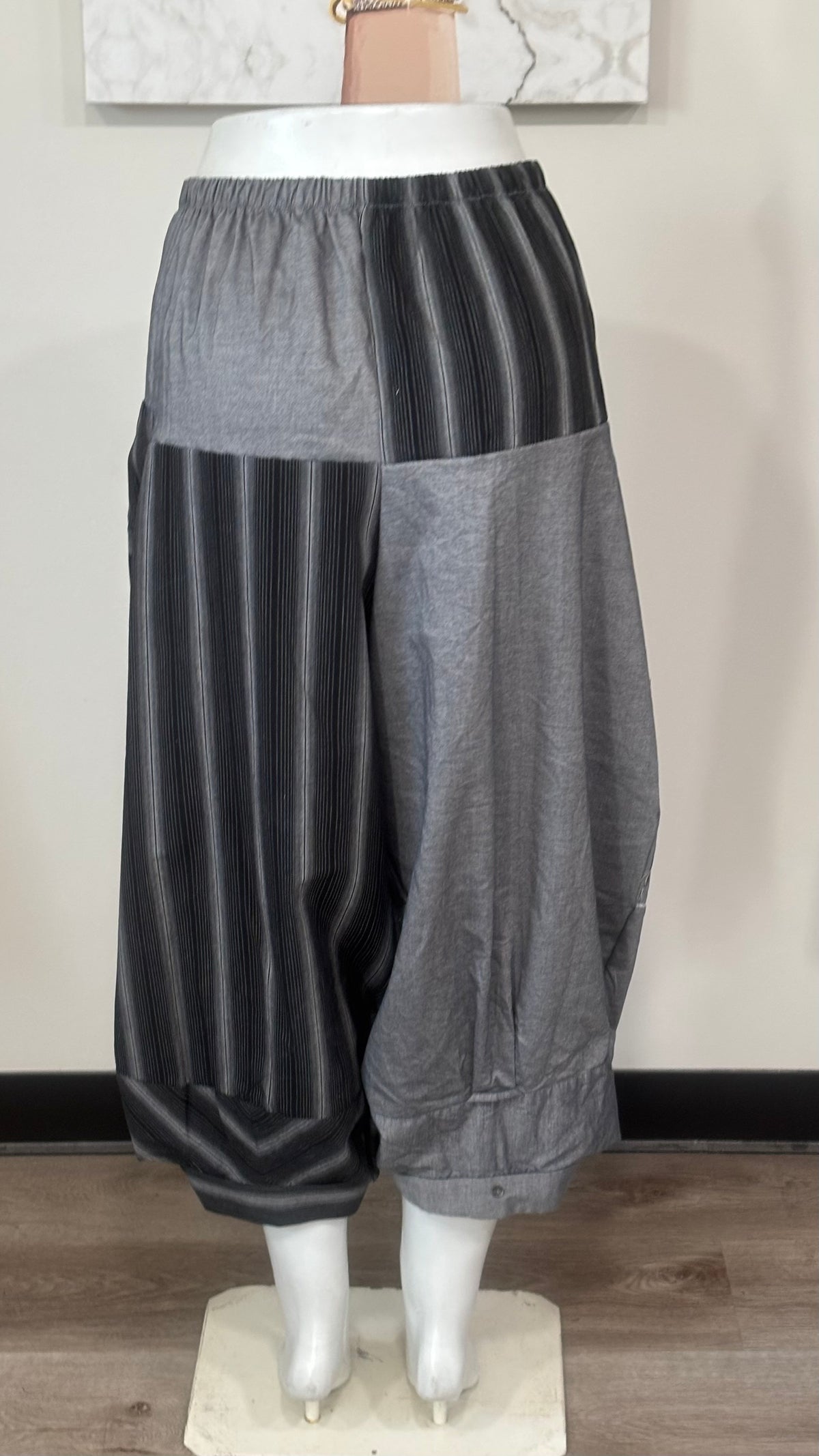 Upcycled Men’s Shirt Balloon Pants | Handmade Boho Pants | Sustainable Lounge Pants | One of a Kind Patchwork Pants