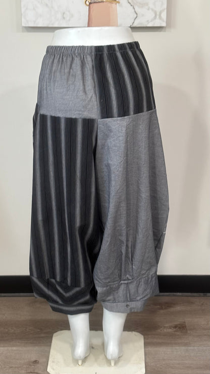 Upcycled Men’s Shirt Balloon Pants | Handmade Boho Pants | Sustainable Lounge Pants | One of a Kind Patchwork Pants