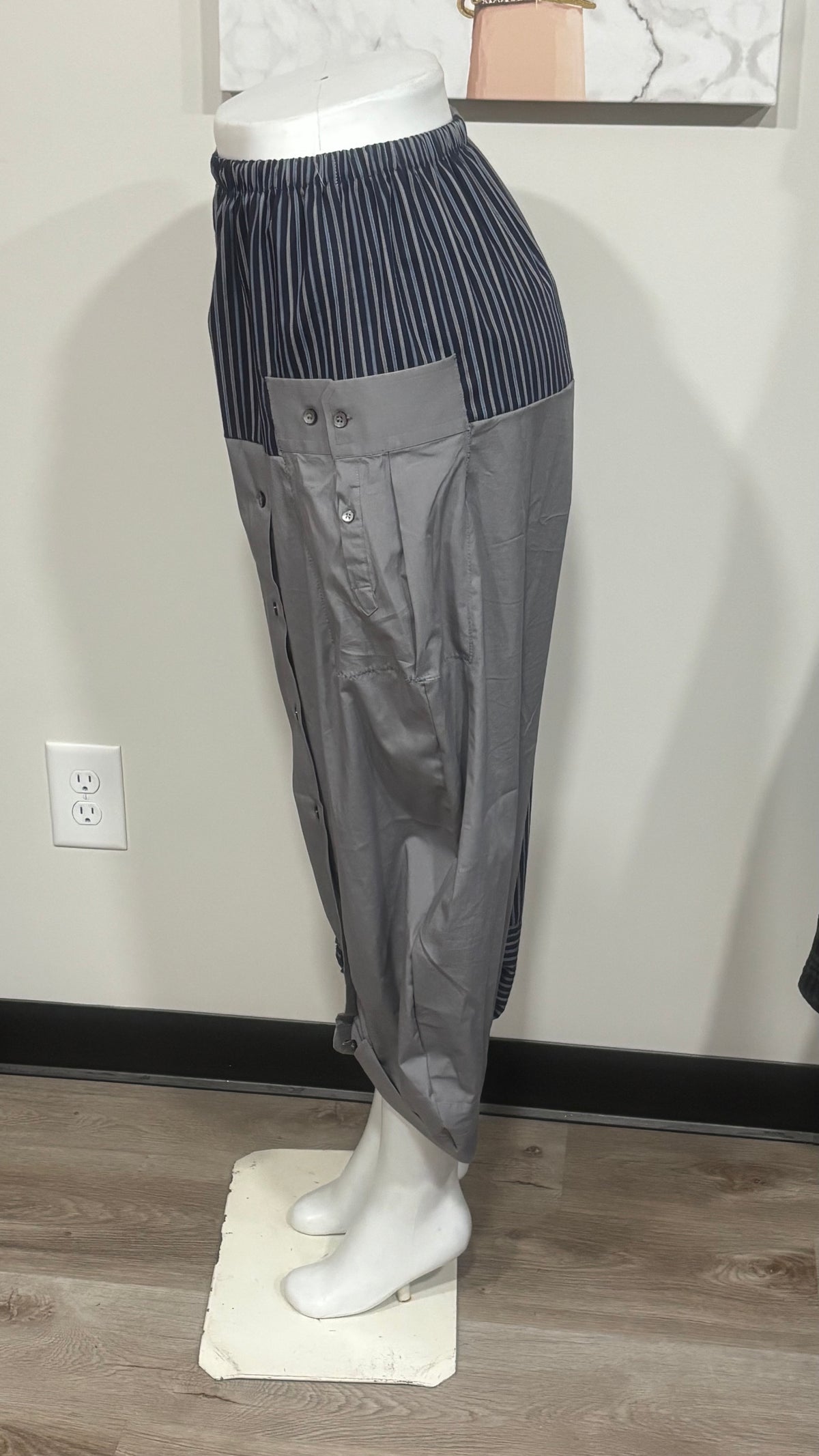 Upcycled Men’s Shirt Balloon Pants | Handmade| One of a Kind