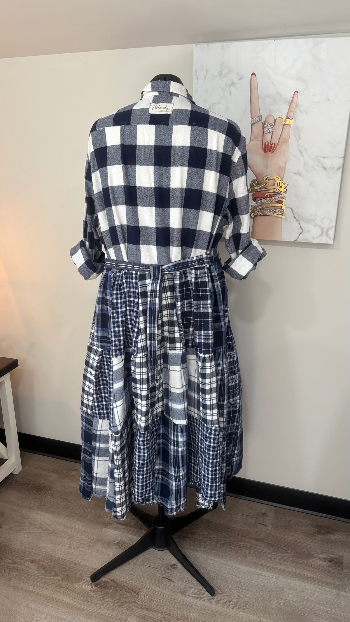 Upcycled Flannel Shirt Patchwork Duster | One of a Kind Plaid Dress