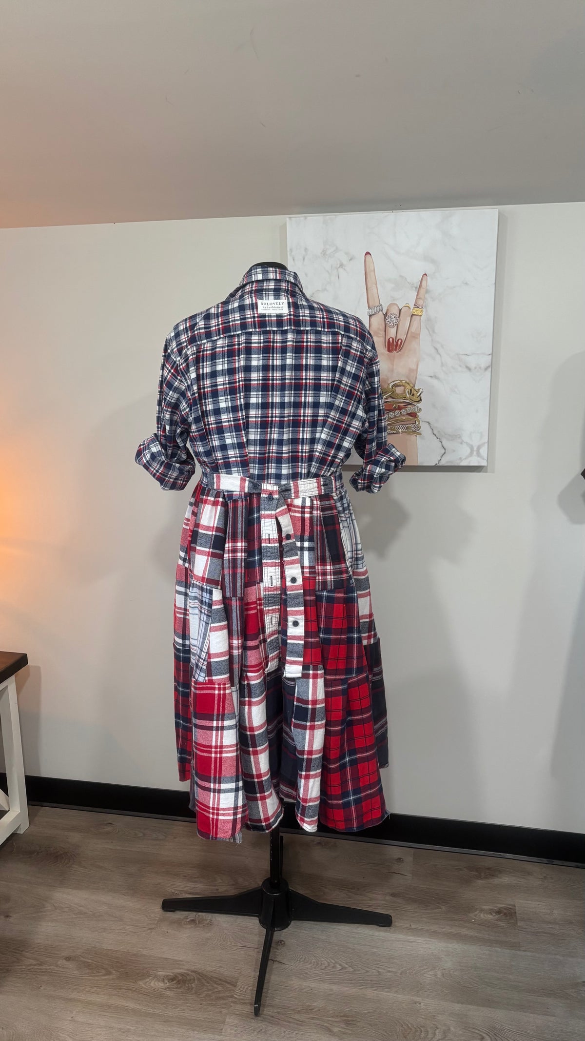 Upcycled Flannel Shirt Patchwork Duster | One of a Kind Plaid Dress
