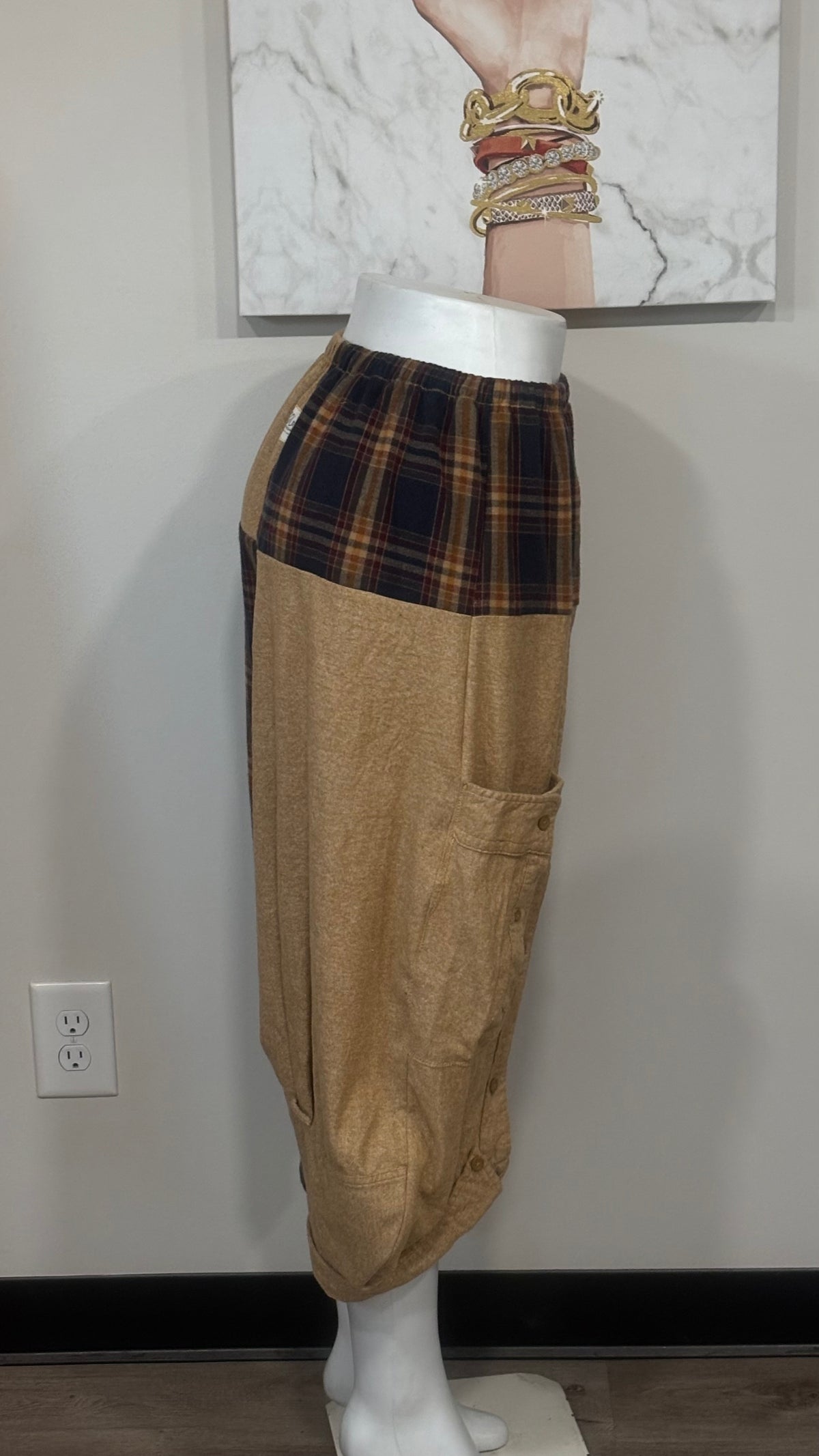 Upcycled Men’s Shirt Balloon Pants | Handmade Boho Pants | Sustainable Lounge Pants | One of a Kind Patchwork Pants