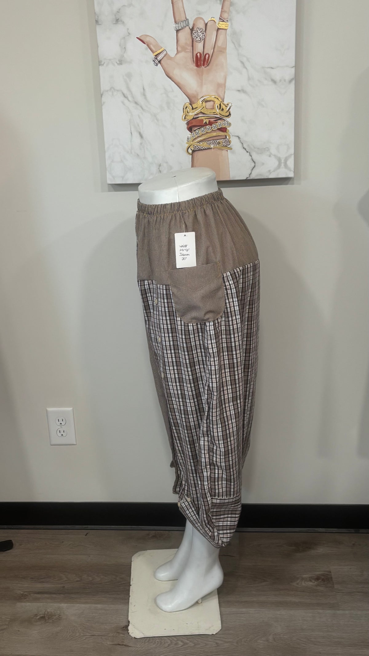 Upcycled Men’s Shirt Balloon Pants | Handmade Boho Pants | Sustainable Lounge Pants | One of a Kind Patchwork Pants